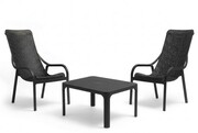 Zestaw stolik kawowy Net + 2 fotele Net Lounge anthracite - Nardi