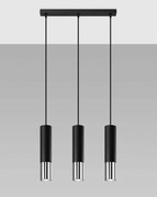 Lampa wisząca Loopez 3L czarny/chrom