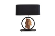 Lampa biurkowa Ments 58 cm czarna akacja Invicta