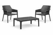 Zestaw stolik kawowy Net + 2 fotele Net Relax anthracite - Nardi