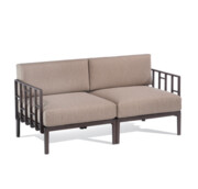Sofa dwuosobowa Engels, brązowy stelaż - Gaber