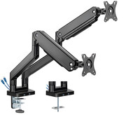 Uchwyt biurkowy na 2 monitory z dwoma portami USB w podstawie, przekątną 17