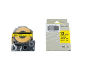 Taśma do etykieciarki z żółtymi etykietami samoprzylepnymi do metody termotransferowej TapeMate-12BY7