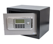Sejf na pieniądze z elektronicznym zamkiem na kod PIN, klucz i z ekranem LCD, solidny 5 mm SecureBox-25