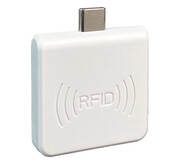 Czytnik kart RFID UNIQUE 125 kHz do telefonu z USB-C, biały, mini skaner tagów, automatyczny odczyt HD-RD65