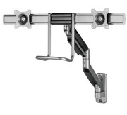 Uchwyt ścienny na dwa monitory o przekątnych 17-32 cale, regulowany za pomocą sprężyny gazowej SolidHand-DMW02
