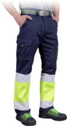 Elastyczne spodnie ochronne do pasa BAX-T REIS z pasami odblaskowymi (GY)