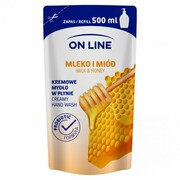 On Line Mydło kremowe w płynie Mleko i Miód - uzupełnienie, 500ml