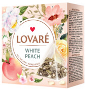 Herbata Biała WHITE PEACH, Lovare, 15 piramidek x 2g