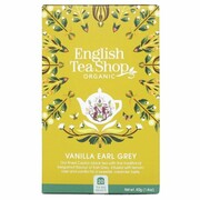 Ekologiczna herbata czarna ze skórką z cytryny, wanilią i płatkami róży, Vanilla Earl Grey, saszetki, 20 x 2g, English Tea Shop