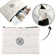 ECARLA Kosmetyczka damska pikowana, wodoodporna - biała KS144B