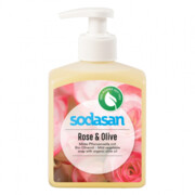 Mydło różano-oliwkowe, z dozownikiem, Sodasan, 300 ml