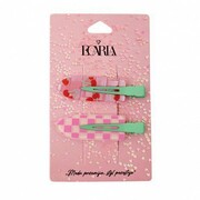 ECARLA Spinki SP392 zestaw 2szt wisienki, krata