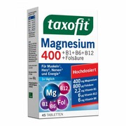 Magnez 400+B1+B6+B12+Kwas foliowy TAXOFIT, 45 tabletek