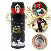 ECARLA Kubek termiczny - termos świąteczny Boże Narodzenie czarny BD39CZ 500 ml