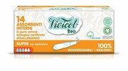Tampony higieniczne SUPER z aplikatorem, z organicznej bawełny, niebielone chlorem, Vivicot BIO, 14 sztuk