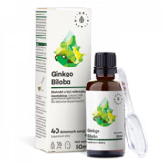 Ginkgo Biloba, ekstrakt Miłorząb Japoński 50:1 45 mg, Krople, Aura Herbals, 50ml