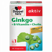 Suplement diety Ginkgo + Witaminy z grupy B + Cholina, Doppelherz, 40 kapsułek