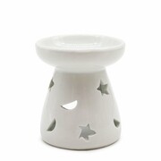 Księżyc i Gwiazdy Biały Kominek Zapachowy Ceramiczny