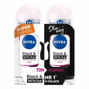 NIVEA Antyperspirant damski w kulce Black&White Invisible 2 x 50 ml