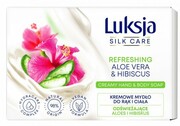 Luksja Silk Care Odświeżające Kremowe Mydło w kostce do rąk i ciała - Aloes i Hibiskus 100g