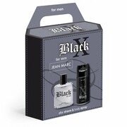JEAN MARC X Black Zestaw prezentowy męski - dezodorant 150 ml + woda po goleniu 100 ml