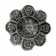 Podstawka pod Kadzidełka z Polerowanego Aluminium 12 cm - Tybetańskie Symbole