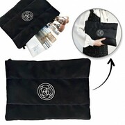 ECARLA Kosmetyczka damska pikowana, wodoodporna - czarna KS144CZ