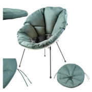 Poduszka na fotel ogrodowy kokon szaro-zielona