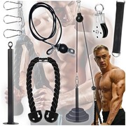 Wyciąg górny do ćwiczeń – stalowy zestaw domowy z uchwytem i linką dzień chłopaka