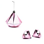 Bombki bańki choinkowe diament zestaw 3 szt różowe