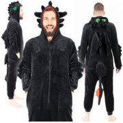 Kigurumi Onesie – kostium/piżama jednoczęściowa unisex czarna Furia