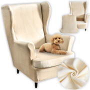 Pokrowiec na fotel uszak - beżowy