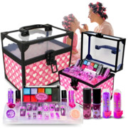 Kuferek kosmetyków zestaw do makijażu paznokci dla dzieci dziewczynki duży