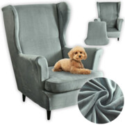 Pokrowiec na fotel uszak szary
