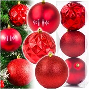 Bombki choinkowe czerwone 3 sztuki 10 cm