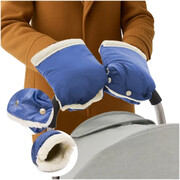 Mufka rękawiczki ocieplacz do wózka dziecięcego sanek futerko zimę granat