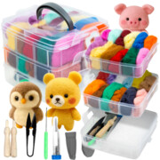 Zestaw do filcowania czesanki wełna czesankowa igły akcesoria komplet XXL