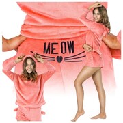 Piżama damska pluszowa bluza i spodenki komplet różowa