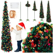 Choinka POP PUP 150 cm sztuczna kolorowa stojak dekoracje LED 3m rozkładana