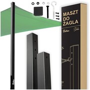 Maszt ogrodowy do żagla przeciwsłonecznego - czarny