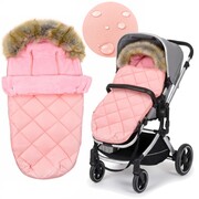 Śpiworek z futerkiem do wózka fotelika spacerówki na zimę na sanki pikowany