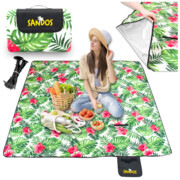 Koc piknikowy 200x200 kwiaty + kotwy