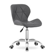 Fotel obrotowy biurowy pikowany krzesło skandynawskie ekoskóra ciemny szary