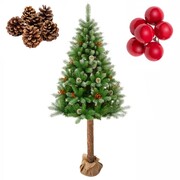 Świąteczna choinka sztuczna na pniu sosna wysoka 220cm 3d dekoracje stojąca