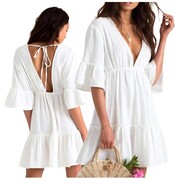 Sukienka na lato pareo boho - biała