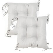 Zestaw poduszek ogrodowych na krzesła z wiązaniem beżowe - 2 szt.