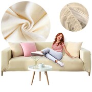 Pokrowiec na kanapę sofę 3-osobową beżowy