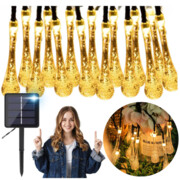 Girlanda solarna łańcuch świetlny - ciepły biały