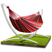 Biały metalowy stelaż na hamak + hamak dwuosobowy